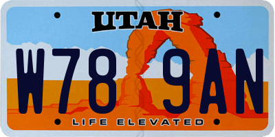UT license plate W789AN