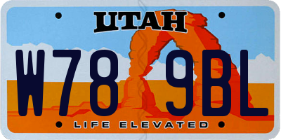 UT license plate W789BL