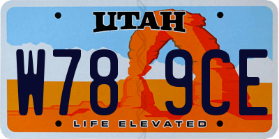 UT license plate W789CE