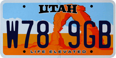 UT license plate W789GB