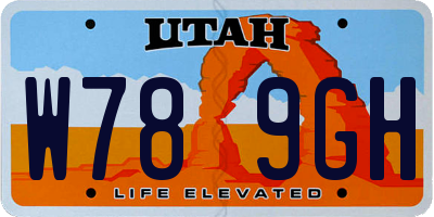 UT license plate W789GH