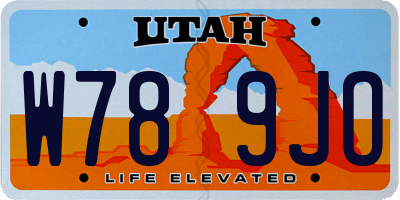 UT license plate W789JO