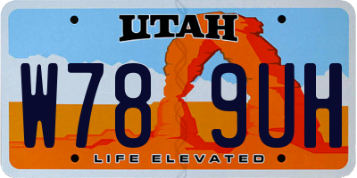 UT license plate W789UH