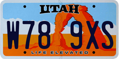 UT license plate W789XS