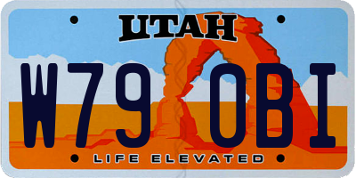 UT license plate W790BI