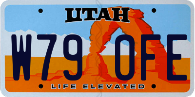 UT license plate W790FE