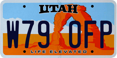 UT license plate W790FP