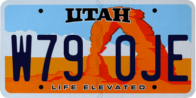 UT license plate W790JE