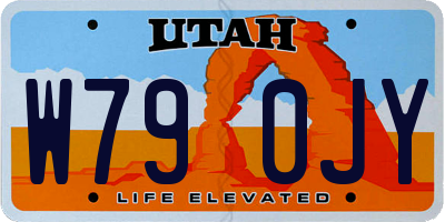 UT license plate W790JY