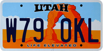 UT license plate W790KL