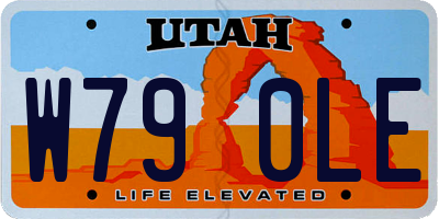 UT license plate W790LE