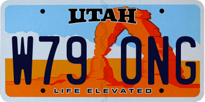 UT license plate W790NG