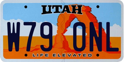 UT license plate W790NL