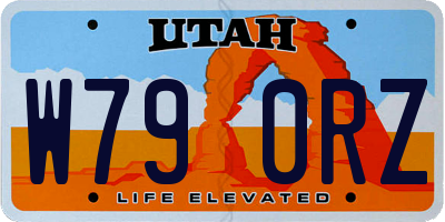 UT license plate W790RZ