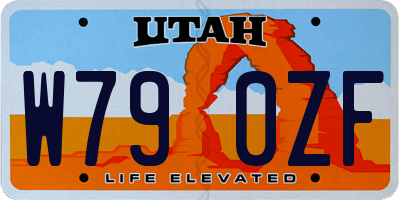 UT license plate W790ZF