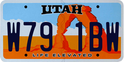 UT license plate W791BW