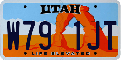 UT license plate W791JT