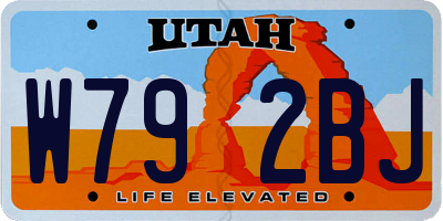 UT license plate W792BJ