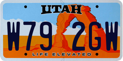 UT license plate W792GW