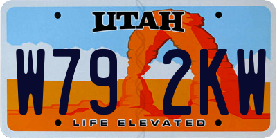 UT license plate W792KW