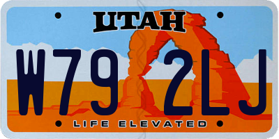 UT license plate W792LJ
