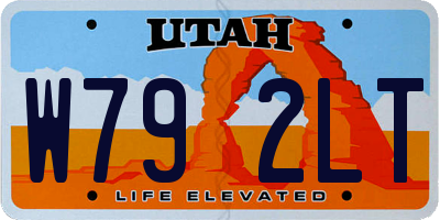 UT license plate W792LT