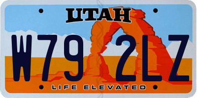 UT license plate W792LZ