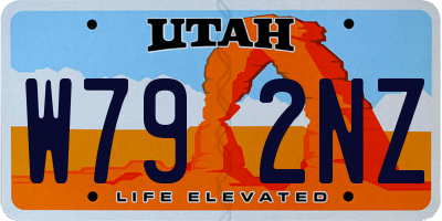 UT license plate W792NZ