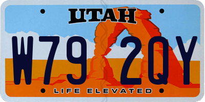 UT license plate W792QY
