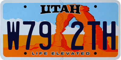 UT license plate W792TH