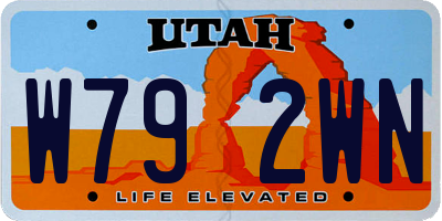 UT license plate W792WN