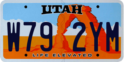 UT license plate W792YM