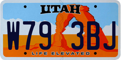 UT license plate W793BJ