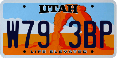 UT license plate W793BP