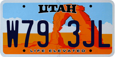 UT license plate W793JL