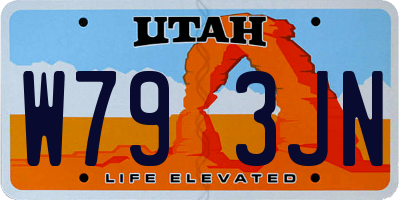 UT license plate W793JN