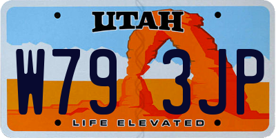 UT license plate W793JP