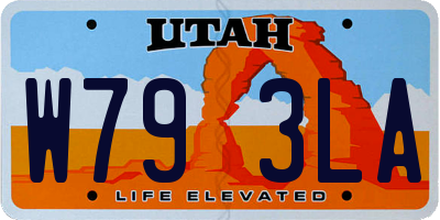 UT license plate W793LA