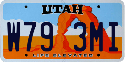 UT license plate W793MI