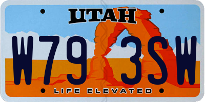 UT license plate W793SW