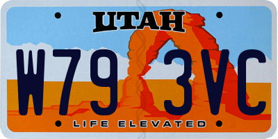 UT license plate W793VC