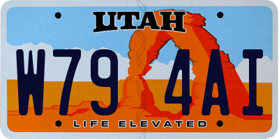 UT license plate W794AI