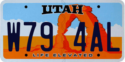 UT license plate W794AL