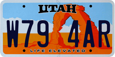 UT license plate W794AR