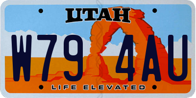 UT license plate W794AU