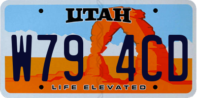 UT license plate W794CD