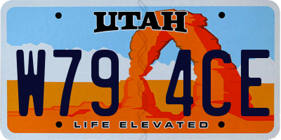UT license plate W794CE