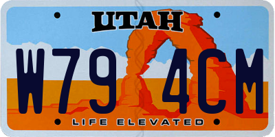 UT license plate W794CM