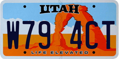 UT license plate W794CT