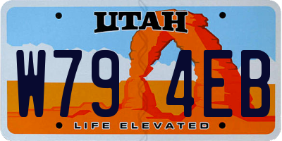 UT license plate W794EB